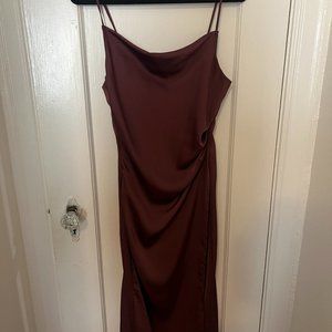 Burgundy Silk Dress from Current